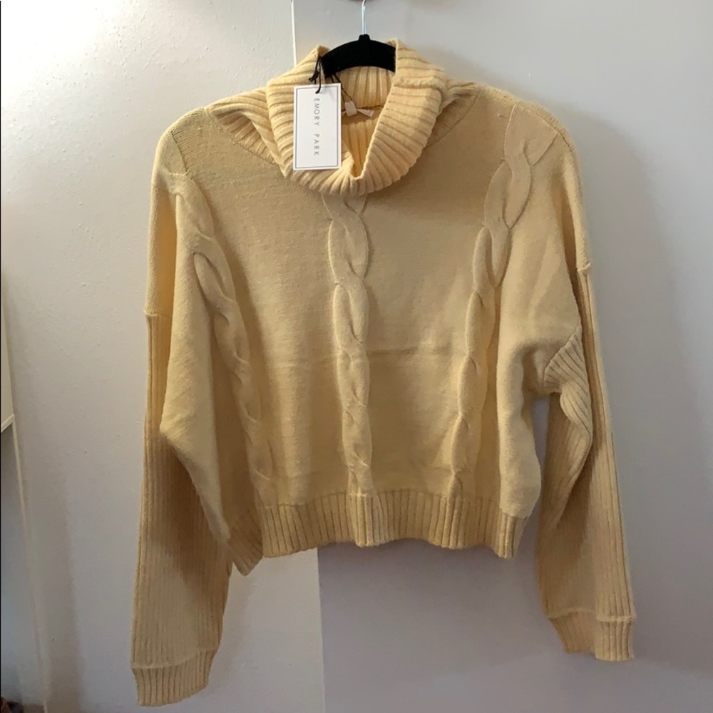 Cropped turtle neck sweater